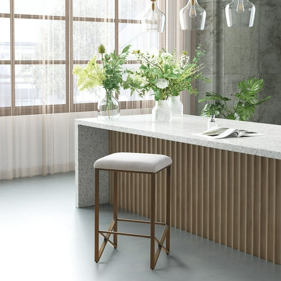 Marino Backless Counter Stool 26"H, Ivory