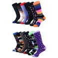 thumbnail image 1 of Marino Men's Dress Socks - Colorful Funky Socks for Men - Cotton Fashion Patterned Socks - 12 Pack, 1 of 7