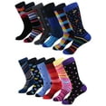 thumbnail image 1 of Marino Men's Dress Socks - Colorful Funky Socks for Men - Cotton Fashion Patterned Socks - 12 Pack, 1 of 7