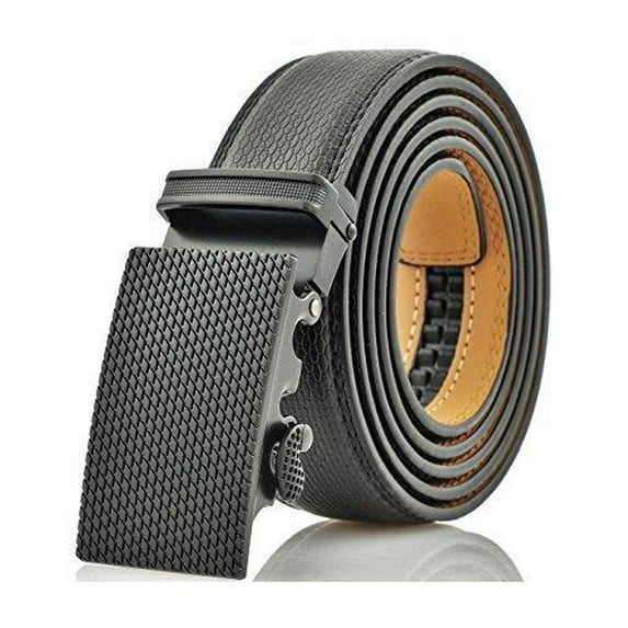 Marino Men s Genuine Leather Ratchet Dress Belt With Automatic Buckle, Trim to Fit Enclosed in an Elegant Gift Box Adjustable from 28" to 44" Waist Sultan - Deep Charcoal