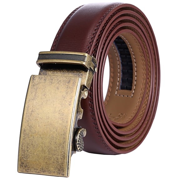 Marino Men’s Genuine Leather Ratchet Dress Belt with Automatic Buckle, Enclosed in an Elegant Gift Box