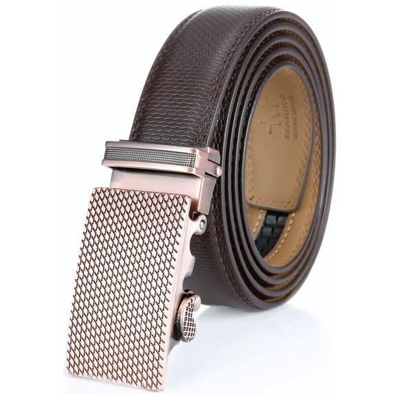 Marino Men’s Genuine Leather Ratchet Dress Belt with Automatic Buckle, Enclosed in an Elegant Gift Box