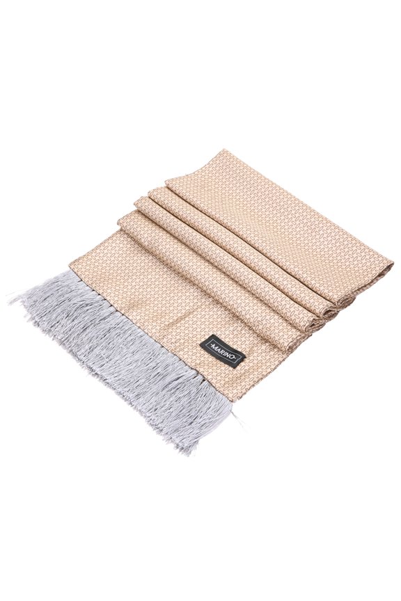 Marino Mens Double Layer Satin Fashion Silk Scarf, Extra Soft With Designer Print