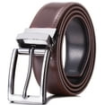 thumbnail image 1 of Marino Reversible Leather Belt For Men - Classic Dress Belt 1.25" Wide - With Removable Rotating Buckle, 1 of 5