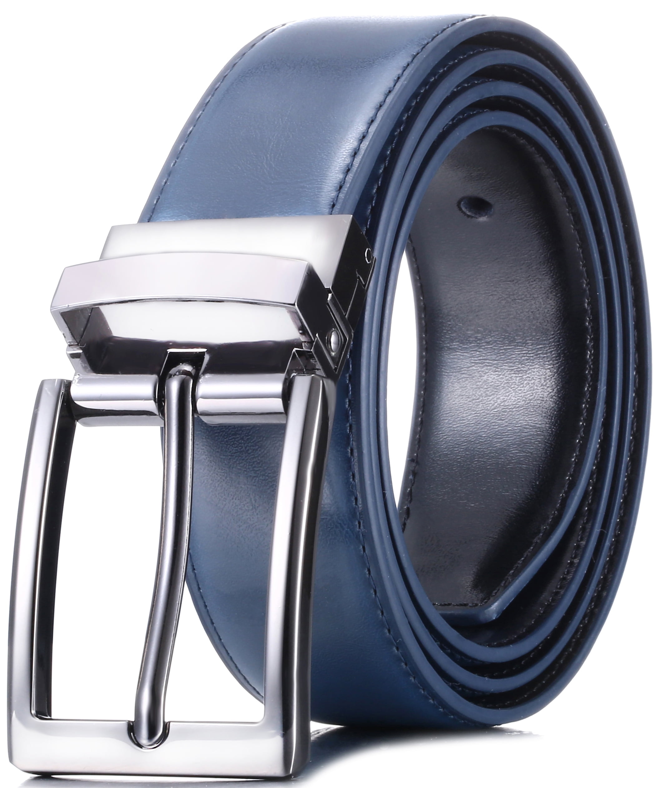 Marino Reversible Leather Belt For Men - Classic Dress Belt 1.25" Wide -  With Removable Rotating Buckle - Walmart.com