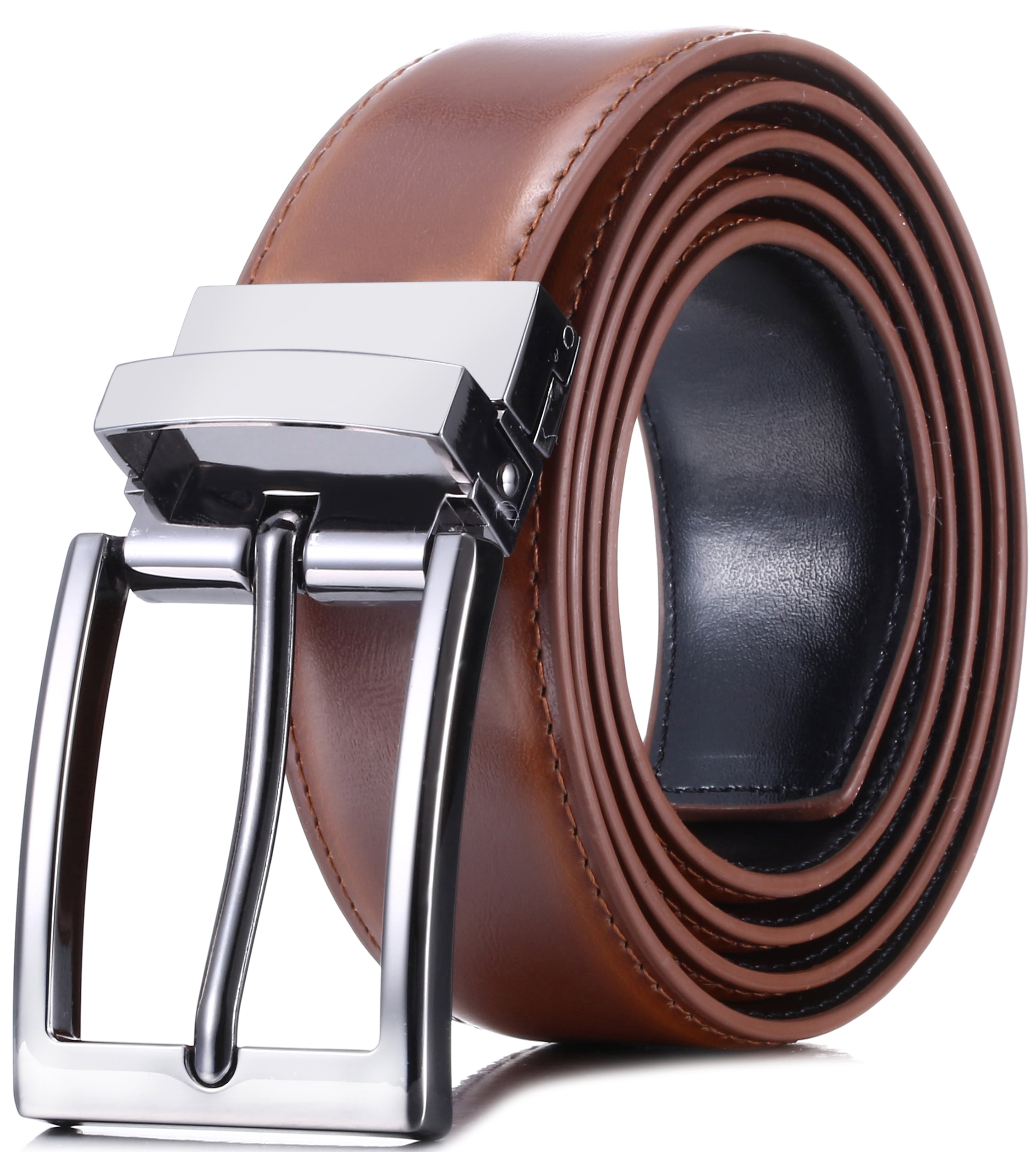 Marino Reversible Leather Belt For Men - Classic Dress Belt 1.25" Wide ...