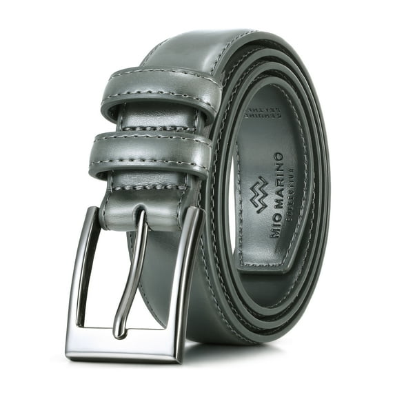 Marino’s Men Genuine Leather Dress Belt with Single Prong Buckle