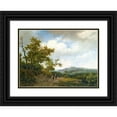 thumbnail image 1 of Marinus Adrianus Koekkoek 14x11 Black Ornate Wood Framed Double Matted Museum Art Print Titled: Figures on a Sandy Track in a Hilly Landscape (1858), 1 of 5
