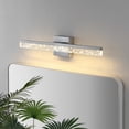thumbnail image 1 of JONATHAN Y Mario 22" 1-Light Modern Contemporary 360-Degree Rotatable Iron/Seeded Acrylic Integrated LED Vanity Light, Chrome/Clear, 1 of 9