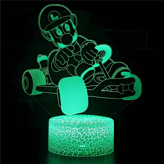 Mario 3D Illusion Platform Night Lights Touch Switch 16 Color Change USB Power LED Desk Lamp for Home Decorations or Holiday Gifts