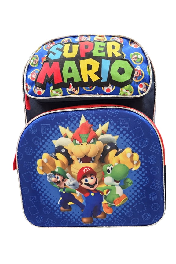 Mario 3D Modelled 16" Backpack-Blue