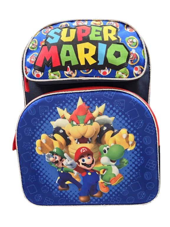 Mario 3D Modelled 16" Backpack-Blue