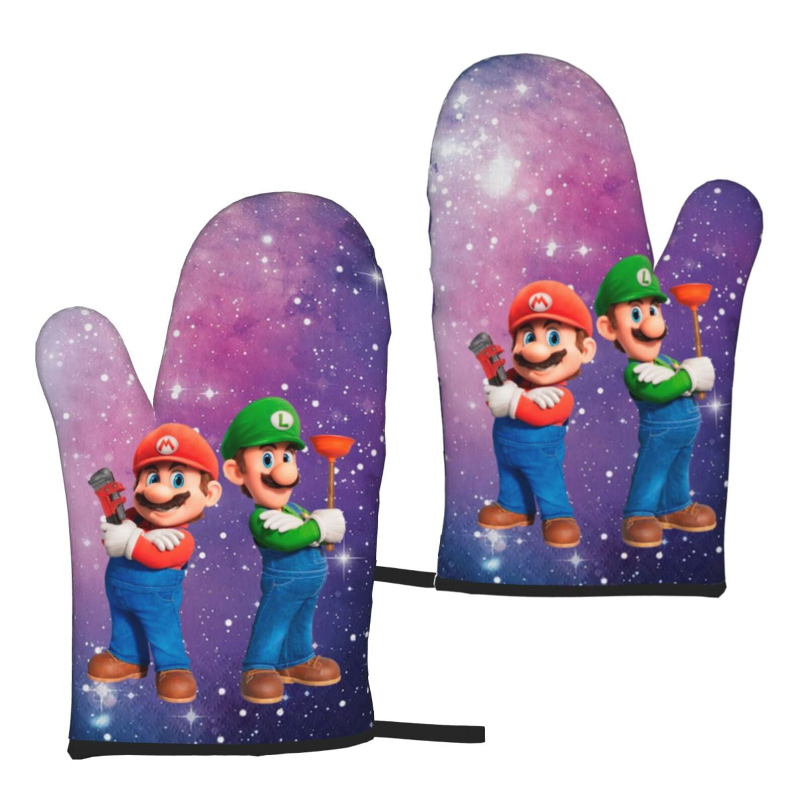 Mario And Luigi Microwave Gloves Heat Resistant Oven Mitts Set