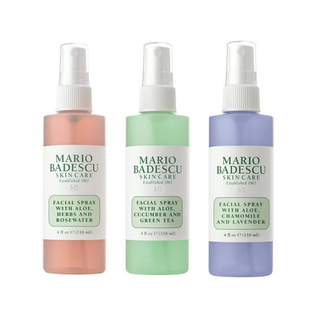 Mario Badescu Facial Spray Spritz Mist Glow 3 Pieces Facial Spray Set, 4 fl oz