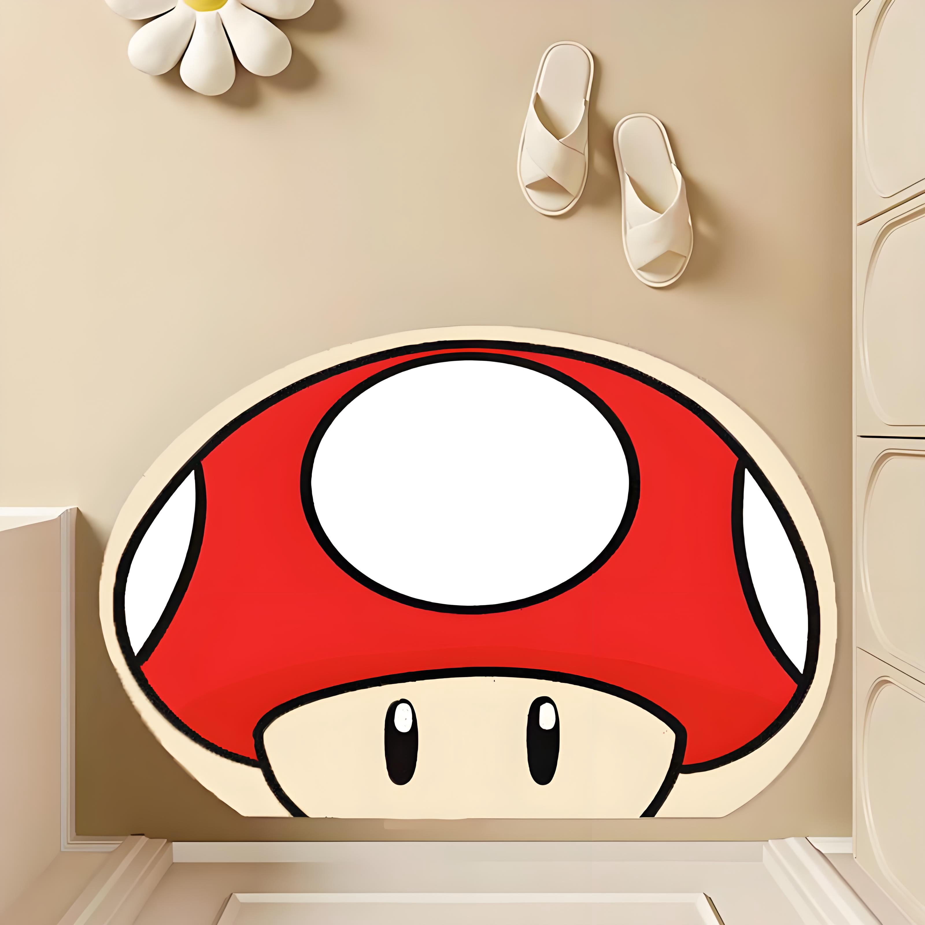 Mario Bath Mat-Bathroom Mat Rug Non Slip Super Absorbent Stain Resistant Quick Dry Thin Bath Rug-Bath Mats for Bathroom Floor Bathtub Vanity-Bathmat Bath Rug Easy Care-35.4X23.6''