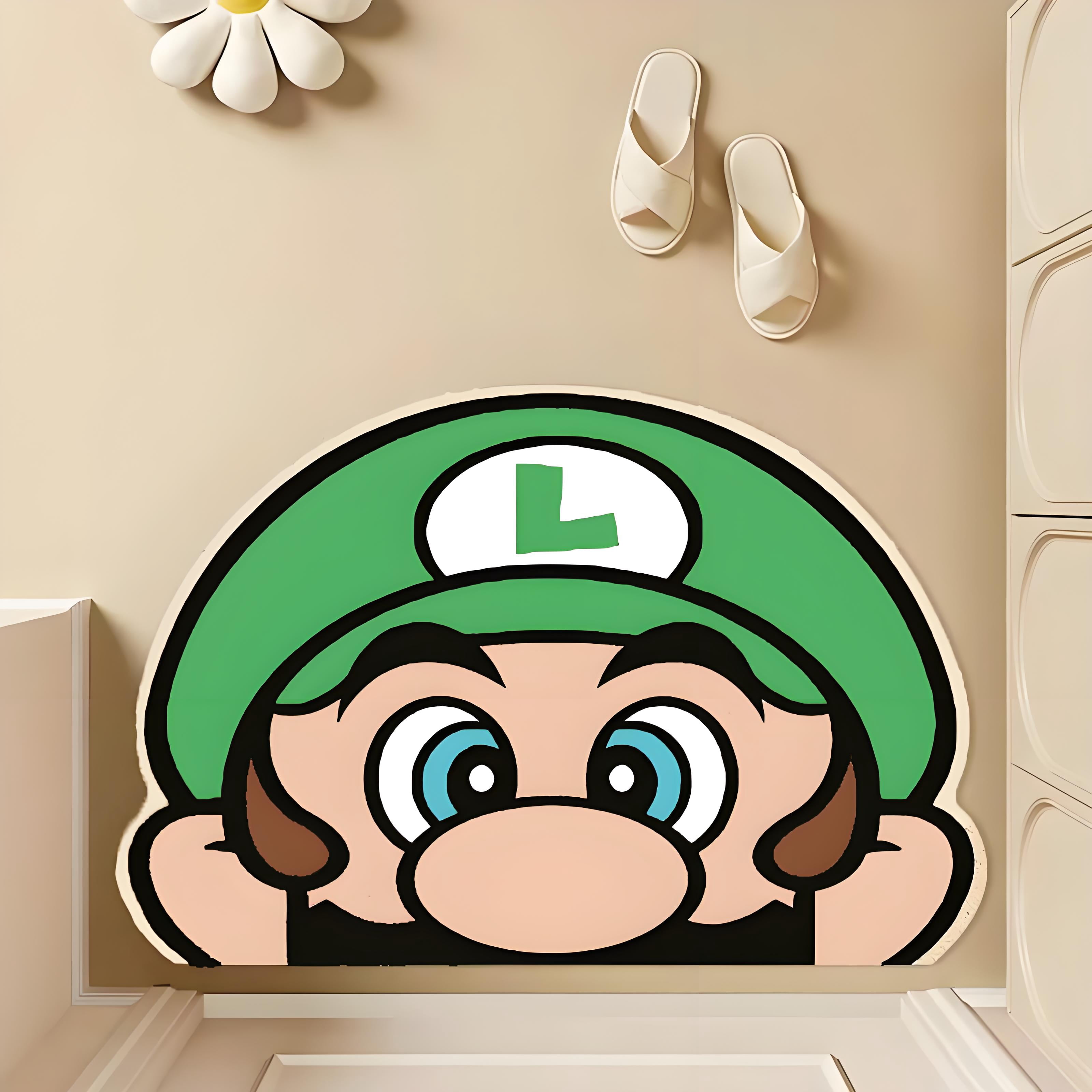 Mario Bath Mat Diatomaceous Earth Shower Mat Non-Slip Super Absorbent Diatomite Stone Bath Mats for Bathroom Floor Quick Drying Natural Easy to Clean (35.4X23.6'')