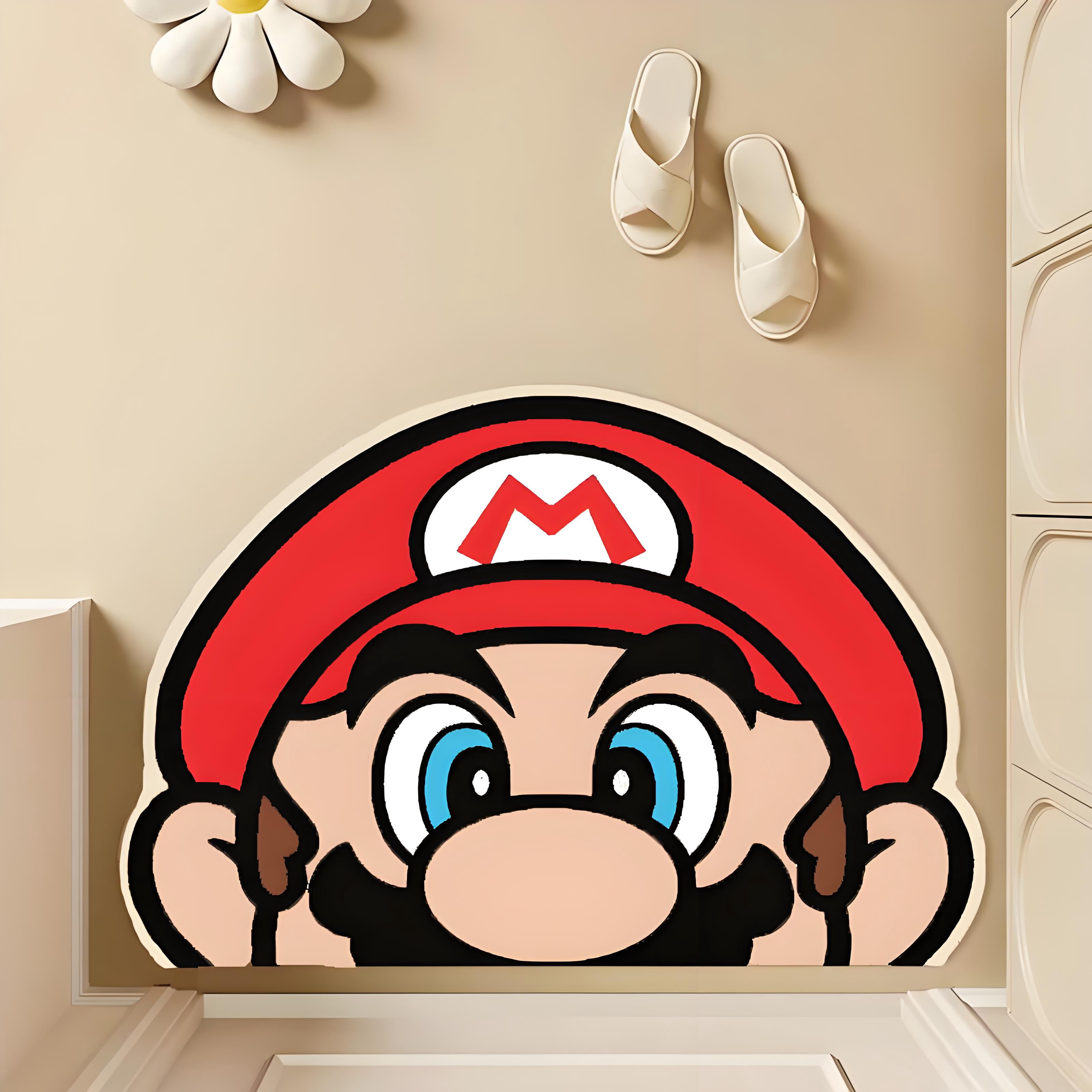 Mario Bathroom Mat Rugs 35.4X23.6'', Long Diatomaceous Earth Bath Mat Large Quick Dry Bath Mat Non Slip Rubber Backed Super Absorbent Shower Mats, Thin Bathroom Runner Rugs