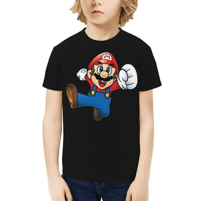 Mario Boys And Girls Short Sleeve Crewneck Game Shirt Youth Novelty ...