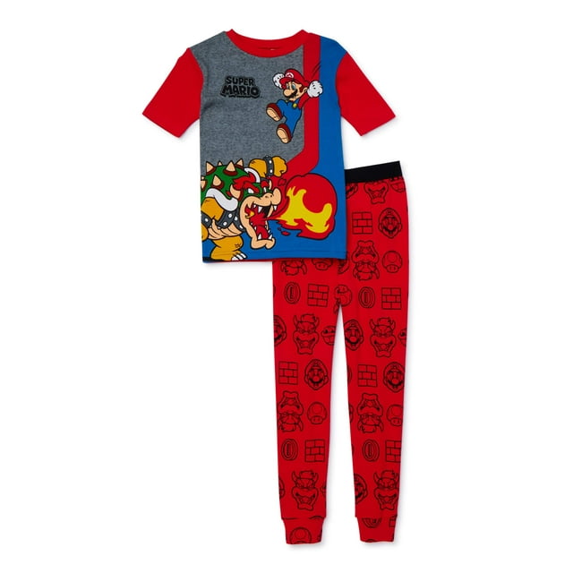 Mario Boys' Exclusive 410 Short Sleeve Long Pant Pajamas 2Piece Set