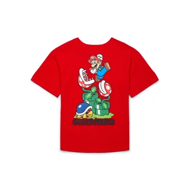 Mario Boys Short Sleeve Graphic T-Shirt, Sizes 4-18