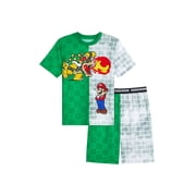 Mario Boys Short Sleeve Sleep Top and Shorts Pajama Set, 2-Piece, Sizes 4-12