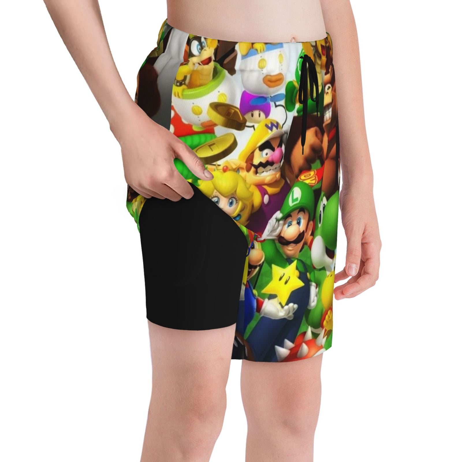 Mario Boys Swim Trunks Compression Liner Bathing Suit Swimsuit Board ...