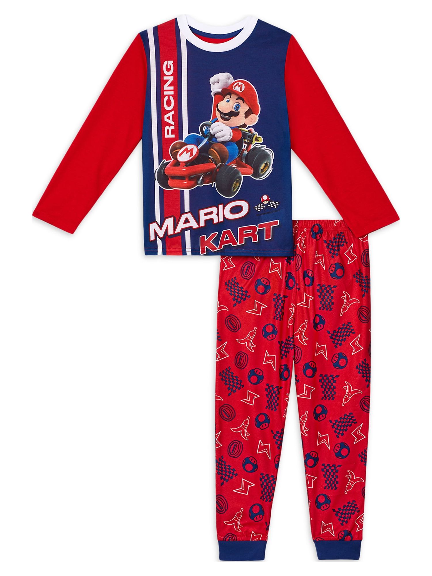 Mario Bro Boys Long Sleeve Pajamas Set, 2-Piece, Sizes 4-12 - image 1 of 4