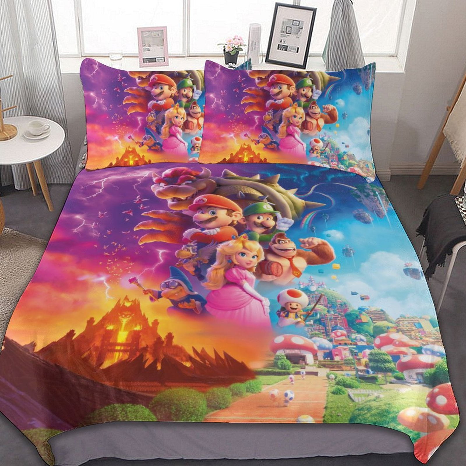 Mario Bros 3 Piece Bedding Sets Decor Comforter Sets With One Duvet ...