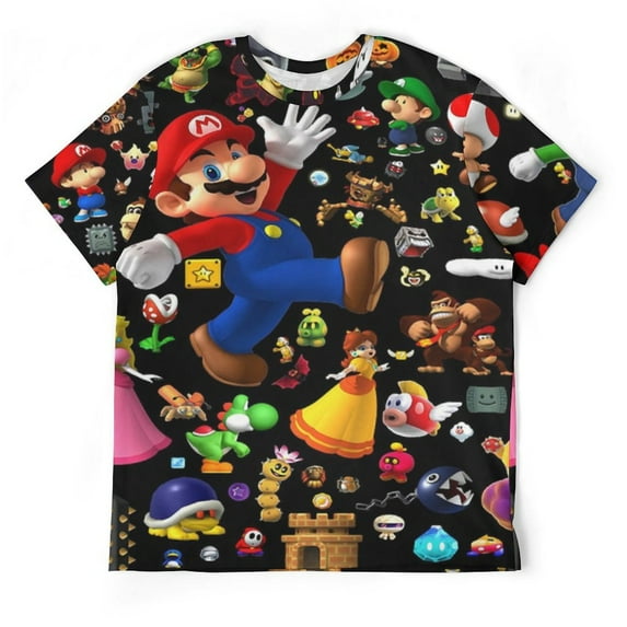 Mario Bros. Luigi Unisex Short-sleeve Shirt For Men Women Novelty 3D Print T-Shirt Soft Comfortable Tee Shirts