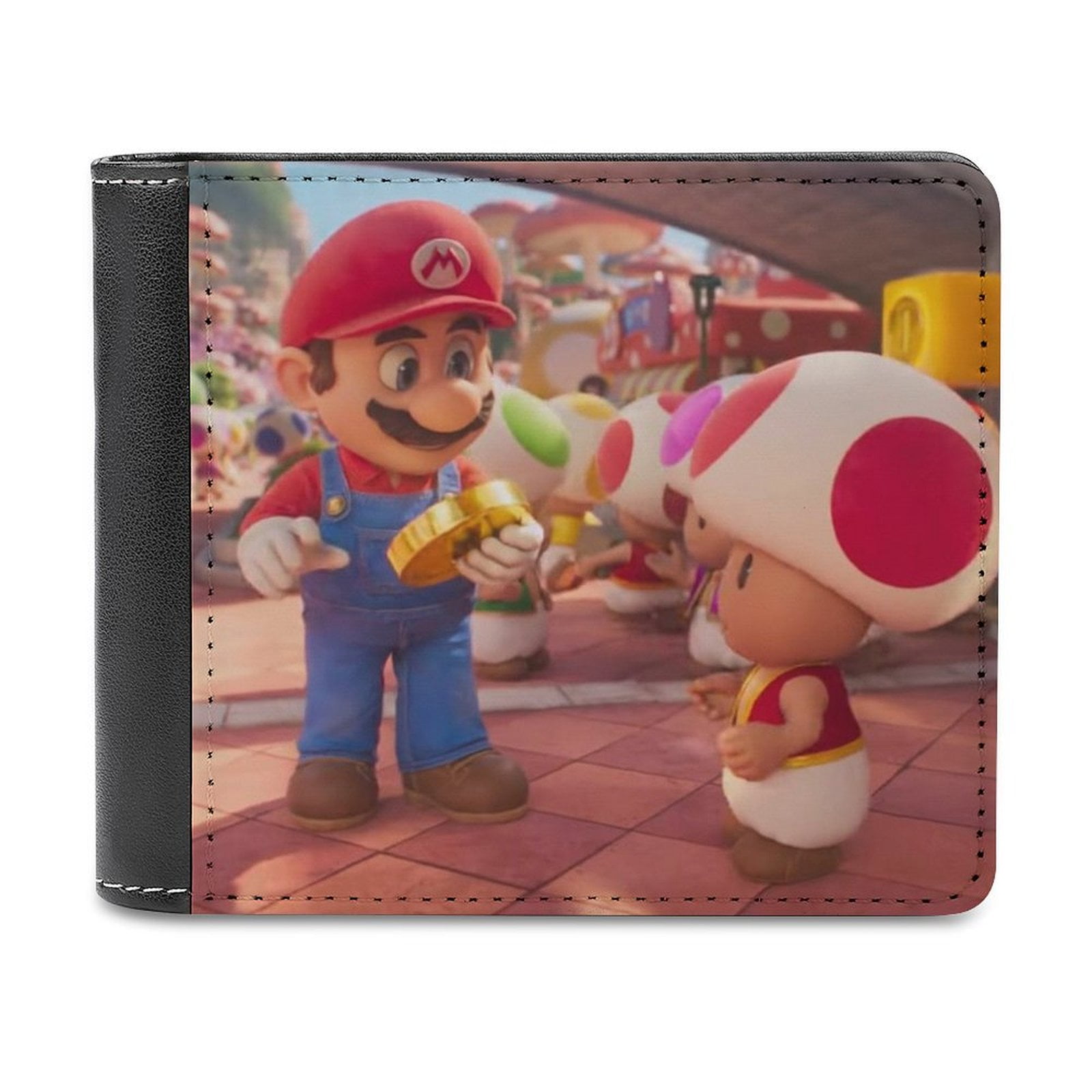 Mario Bros Movie Mushroom PU Leather Wallet With Card Slots Bifold ...