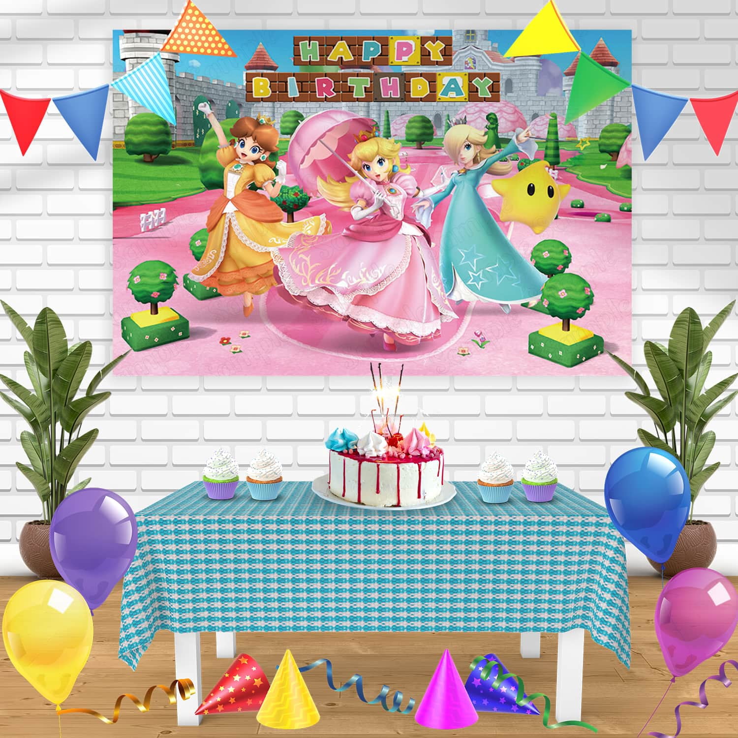 Super Mario Prinzessin Pfirsich Hintergrund – 2,1 X 1,5 M, Für Geburtstagsfeiern & Fotoshootings
