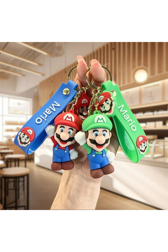 Mario Cartoon Keychains, Anime cute Keychain, Backpack Key Key Chain Accessories Wristlet chain Car Charms
