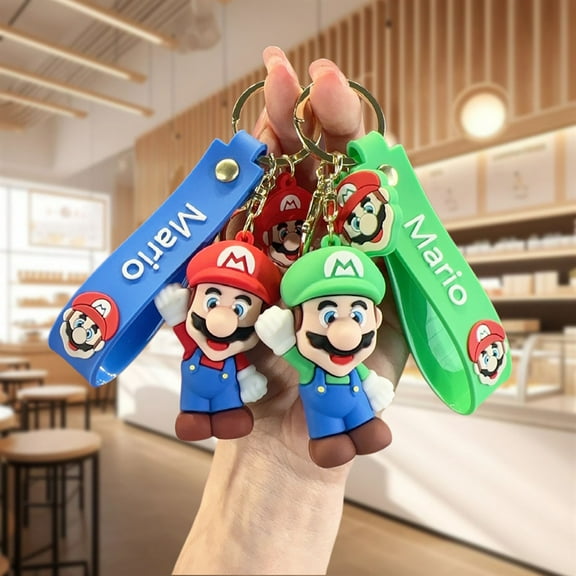 Mario Cartoon Keychains, Anime cute Keychain, Backpack Key Key Chain Accessories Wristlet chain Car Charms