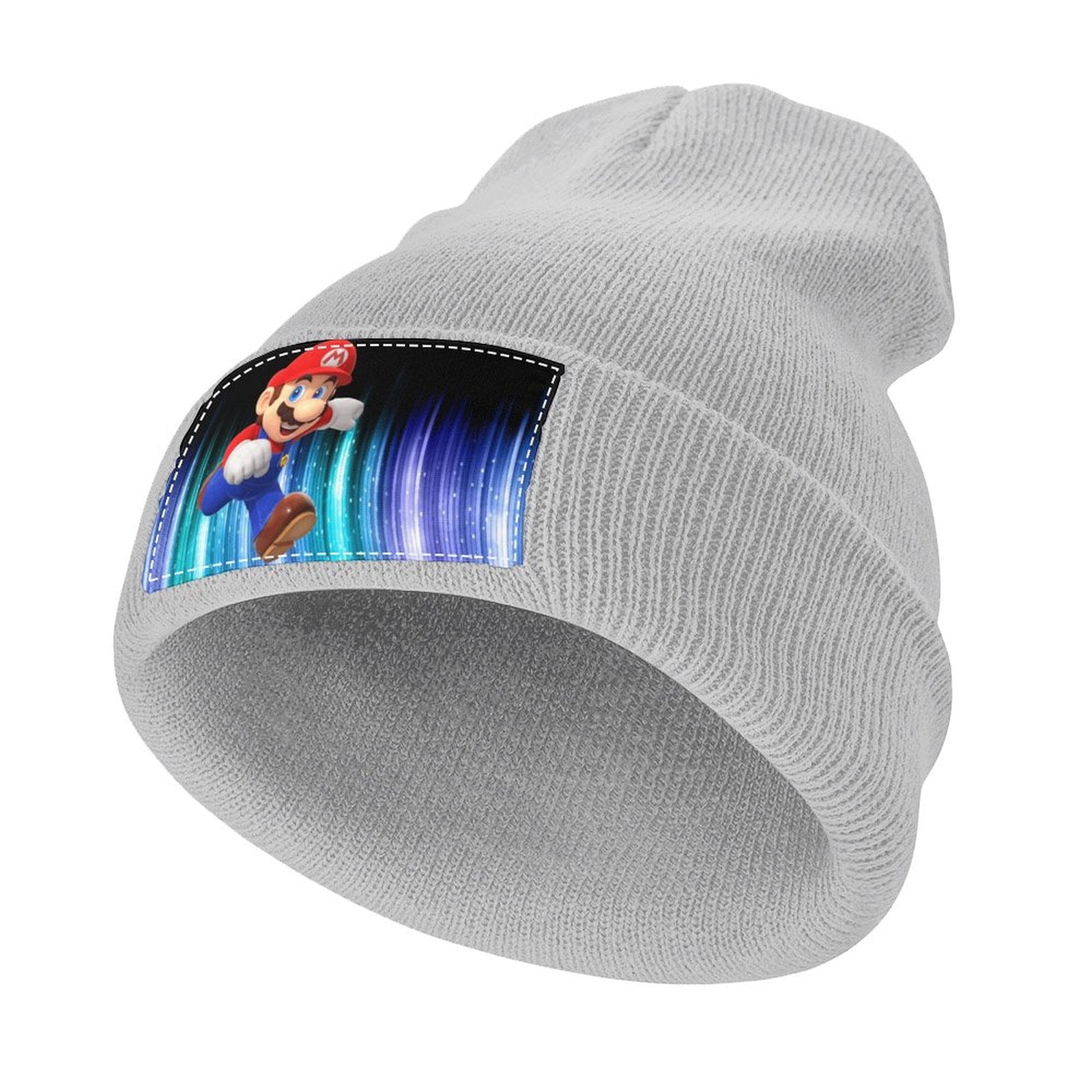 Mario Cartoon Stretchable Knitted Beanie Hat Daily Winter Thermal Soft ...