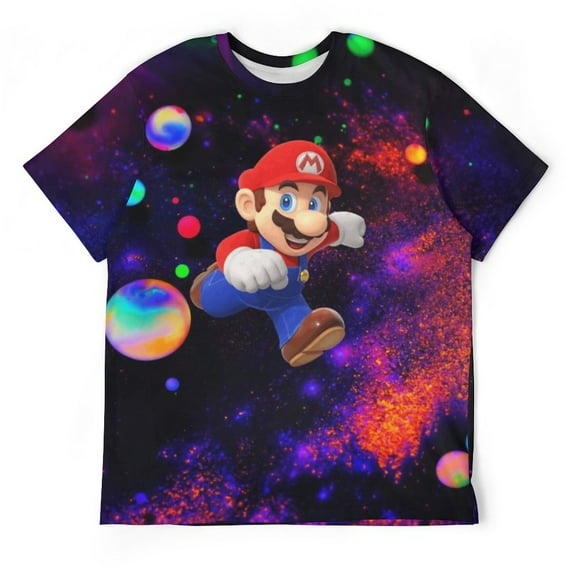 Mario Cartoon Unisex Short-sleeve Shirt For Men Women Novelty 3D Print T-Shirt Soft Comfortable Tee Shirts