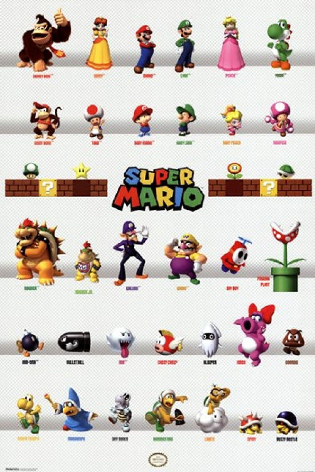 Mario - Characters Laminated Poster (24 x 36) 