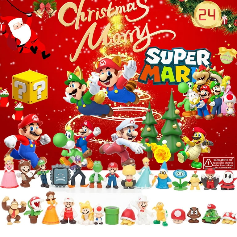 Mario Christmas Blind Box Holiday Advent Calendar,24 Pcs Random Toys Box 