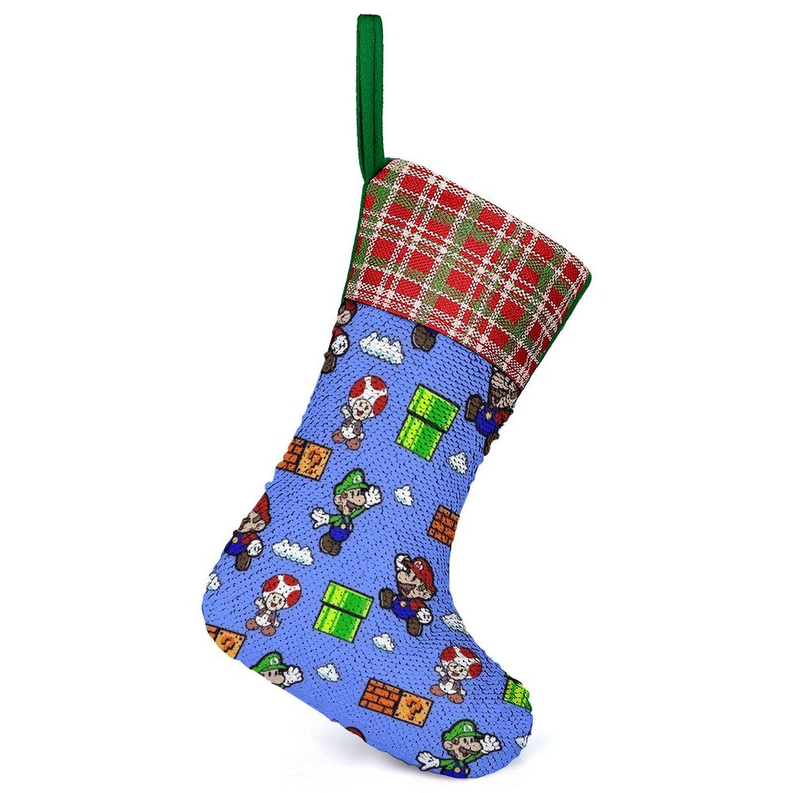 Mario Christmas Stockings,Reversible Color Changing Magical Stocking ...