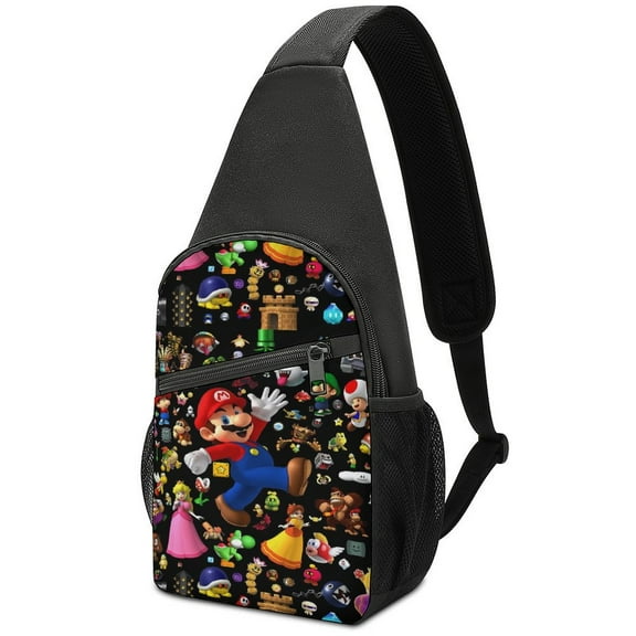 Mario Crossbody Bags for Women Men Trendy Sling Bag Backpack Casual Chest Bag for Hiking Travel Gym