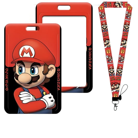 Mario Detachable Lanyards for Id Badges Holder, Carabiner Clip, Nurse Teacher Office Gifts