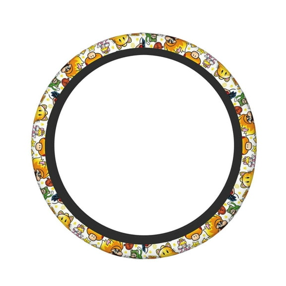 Mario Elastic Steering Wheel Cover Stylish Neoprene Decorative Car Accessories for Universal Auto