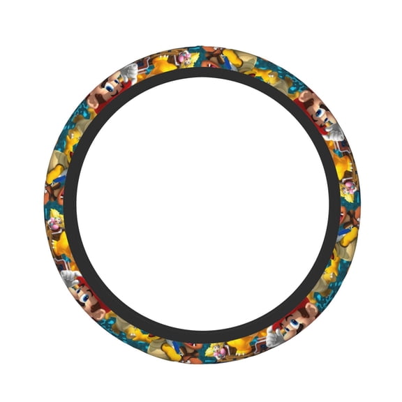 Mario Elastic Steering Wheel Cover Stylish Neoprene Decorative Car Accessories for Universal Auto