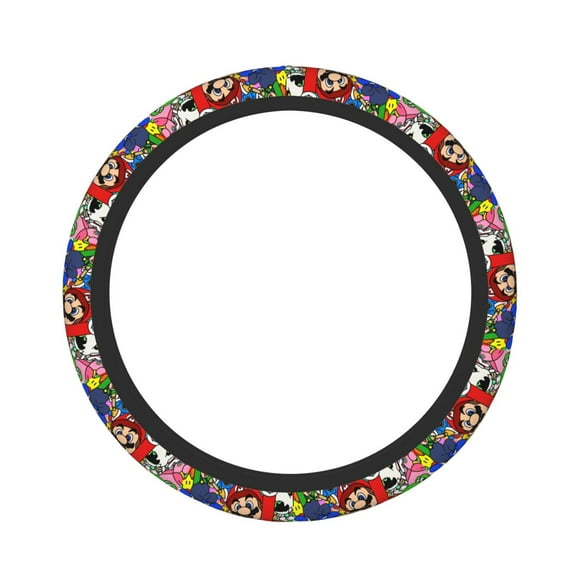 Mario Elastic Steering Wheel Cover Stylish Neoprene Decorative Car Accessories for Universal Auto