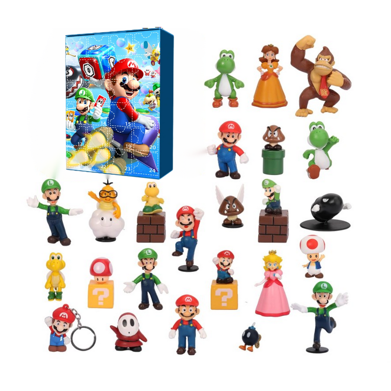 Mario Holiday Advent Calendar 2023, 24 Pcs Random Figure, Christmas  Countdown Box