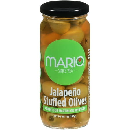 Mario Jalapeño Stuffed Olives, 7 oz