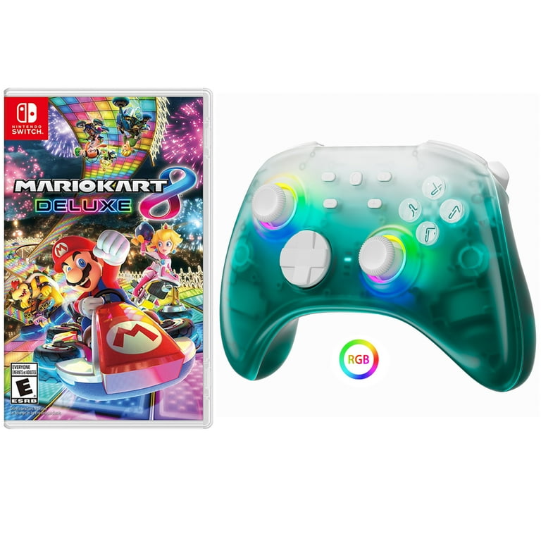 Mario Kart 8 Deluxe Game Disc and Upgraded Switch Pro Controller