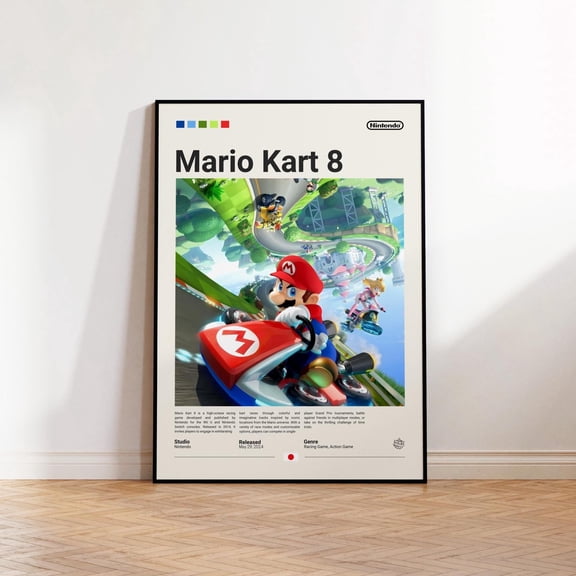 Mario Kart 8 Poster Gaming Room Poster Mario Kart Fan Gift Gaming Print Poster Gamer Gift Video Games Poster Gaming Art Wall Decor