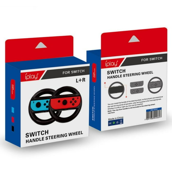 Mario Kart 8 Steering Wheel for Nintendo Switch Joy-Con Black 2-Pack Deluxe Race