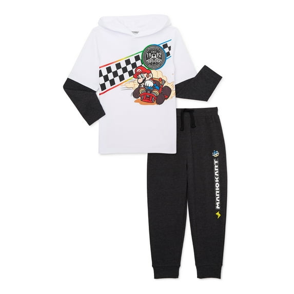 Mario Kart Boys' Cosplay Hoodie Tee and Jogger Pants Set, 2-Piece, Sizes 4-10