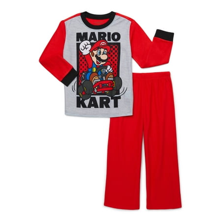 Mario Kart Boys Long Sleeve Top and Pants Pajama Set, 2-Piece, Sizes 4-12